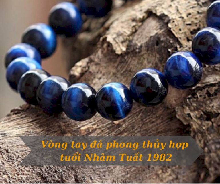 Vòng tay đá phong thủy hợp tuổi Nhâm Tuất 1982 mệnh Thủy