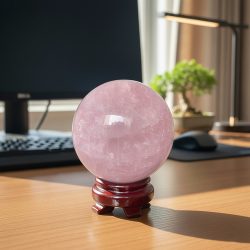 Bi cầu thạch anh hồng đậm