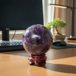 Bi cầu thạch anh tím hoa chanh