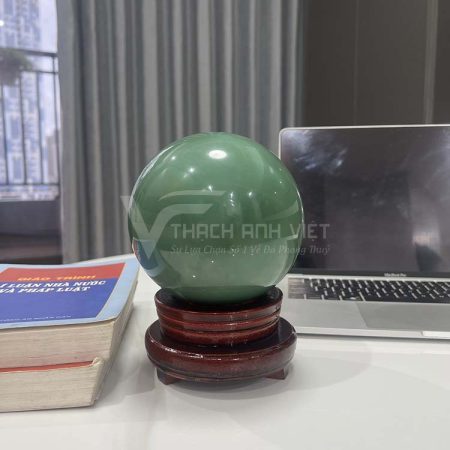 Quả cầu Thạch Anh xanh đề bàn làm việc giám đốc, lãnh đạo, nhân viên văn phòng, lễ tân, bàn học