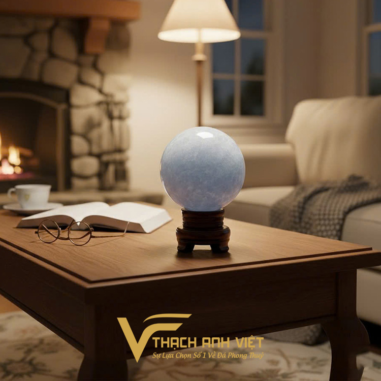 Quả cầu Aquamarine với sắc xanh dương dịu nhẹ chính là biểu tượng hoàn hảo cho hành Thủy