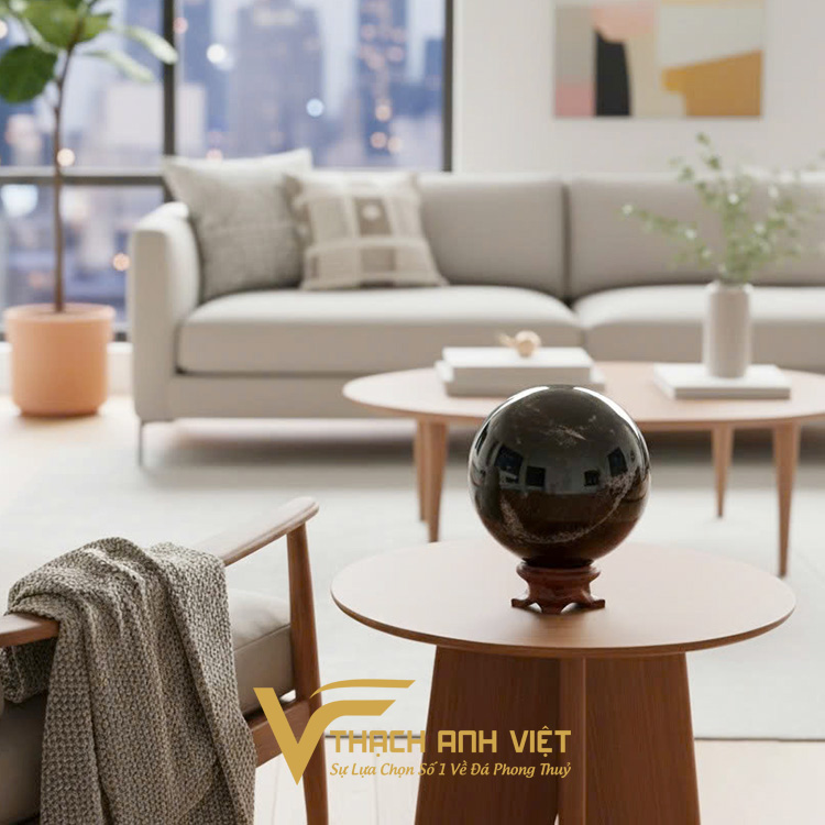 Quả cầu Thạch Anh đen được mệnh danh là "bùa hộ mệnh" với khả năng bảo vệ và trấn sát